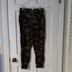 Never worn new without tag. Lululemon joggers in olive green camo